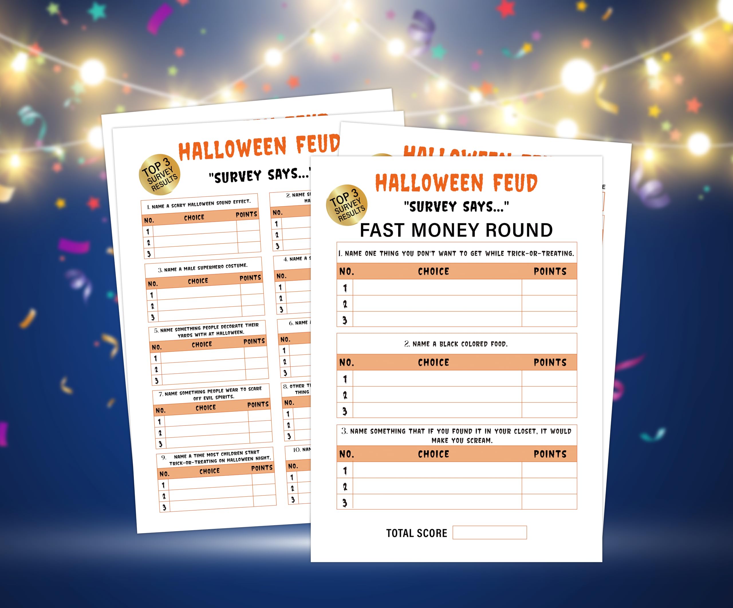 Halloween Friendly Feud Game - The Hilarious Party Game of Guessing Top Answers,Feud Game for Adults,Halloween Party Game,Classroom Game,Family Game Night,Team Ice Breaker Game-1