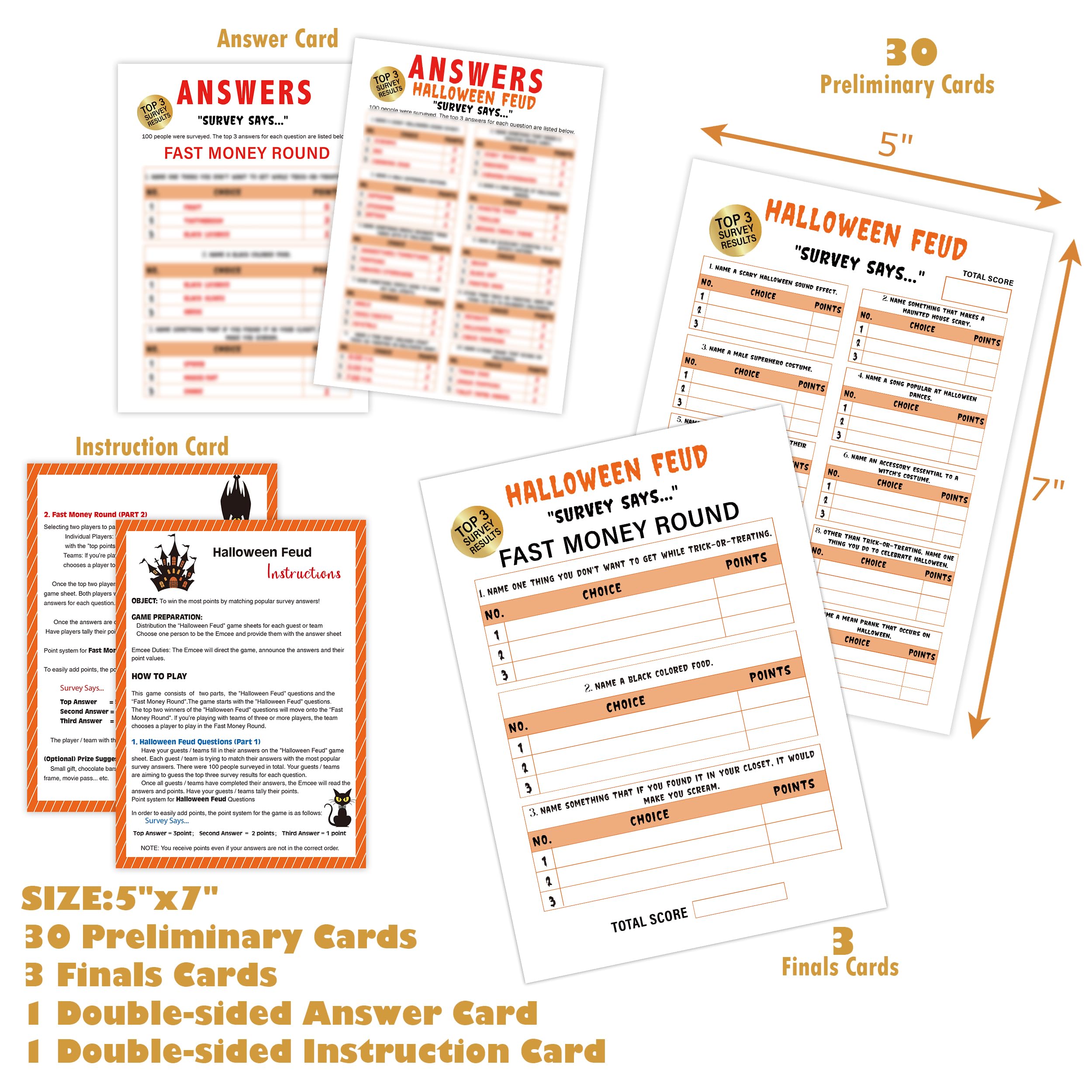 Halloween Friendly Feud Game - The Hilarious Party Game of Guessing Top Answers,Feud Game for Adults,Halloween Party Game,Classroom Game,Family Game Night,Team Ice Breaker Game-1