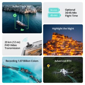 DJI Mini 4 Pro Fly More Combo with DJI RC 2, Mini Drone with 4K HDR Video, Under 0.549 lbs/249 g, 3 Batteries for up to 102 Mins Flight Time, Smart Return to Home, Drone with Camera for Beginners