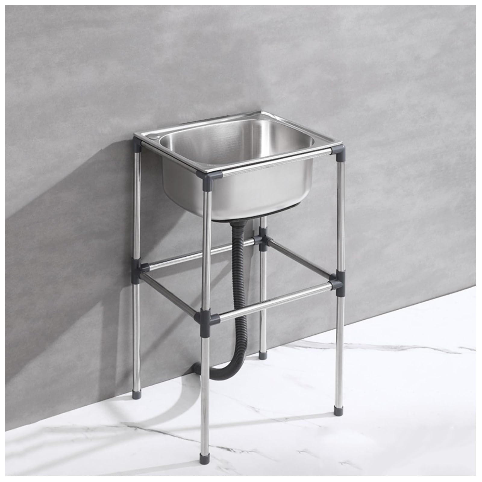 Stainless Steel Kitchen Sink, Free-Standing Sink, Commercial Restaurant Sink Set, Garage Sink for Laundry, Backyard, Industrial, Garden Grills (Size : 37x31x60cm/14.5x12.2x23.6in)