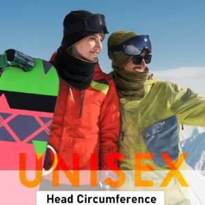 Winter Beanie Hat Scarf for Men Women Knit Thick Fleece Lined Warm Windproof Ski Skull Cap Neck Warmer Gaiter Face Scarf Set