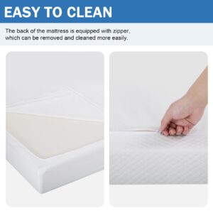 BLKMTY Queen Mattress 6 Inch Mattress Memory Foam Mattress Medium-Firm Mattress Breathable Bed Mattress for Pressure Relief & Cool Gel Mattress in Box CertiPUR-Us Certified Mattress, White