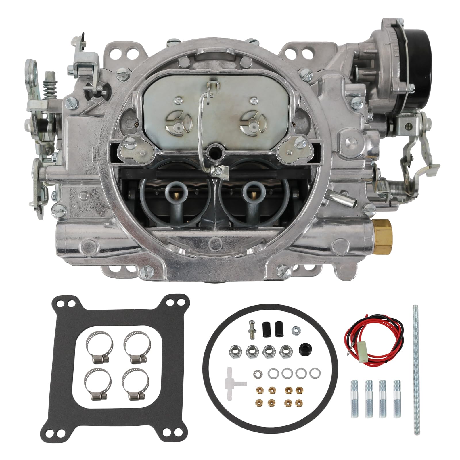 RADHLBNIU Carburetor For 1409 Performer Series Marine 600 CFM 4 Barrel Square Bore with Air Valve Secondary Electric Choke Compatible with Marine Mercury Chevy Chrysler Engine