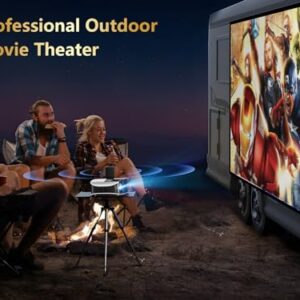 GooDee Smart 4K Projector with 5G WIFI and Bluetooth, Netflix/Amazn Prime Video Certified, Dolby Audio, 800ANSI Outdoor Projector, 400" Zoom Home Theater Projector Compatible with TV Stick,iOS,Android