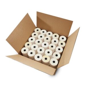 (25 rolls) two ply carbonless rolls 3" x 95 feet, white/yellow kitchen printer rolls required sp700 printer ribbon or printer ribbon erc 30/34/38 white & canary paper from shopsmartonline