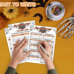 Halloween Friendly Feud Game, Family Game Night, Halloween Quiz, Halloween Trivia Adult Games, Halloween Party Game for Family Activity - 30 Halloween Feud Cards and 3 Fast Money Round Cards (02)