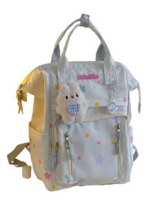 irlocy star backpack y2k backpack college backpack cute preppy backpack aesthetic backpack y2k accessories (beige)