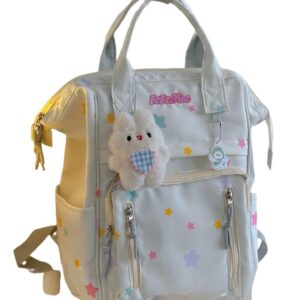 irLocy Star Backpack Y2K Backpack College Backpack Cute Preppy Backpack Aesthetic Backpack Y2K Accessories (beige)