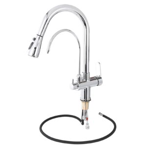 Aqur2020 G1/2 Modern 3 in 1 Filter Purifier Kitchen Faucet Double Handle PullOut Sink Hot Cold Water Tap Touch on Kitchen Sink Faucets