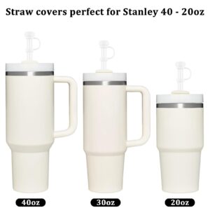 4 Pcs Straw Covers for Stanley Cup 40-20 oz, 0.4 inches Silicone Straw Cover Caps, Stanley Cups Accessories, Dust-proof and leak-proof (4 Straw Covers)