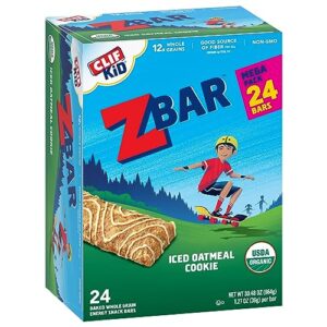 CLIF Kid Zbar - Iced Oatmeal Cookie - Soft Baked Whole Grain Snack Bars - USDA Organic - Non-GMO - Plant-Based - 1.27 oz. (24 Pack)