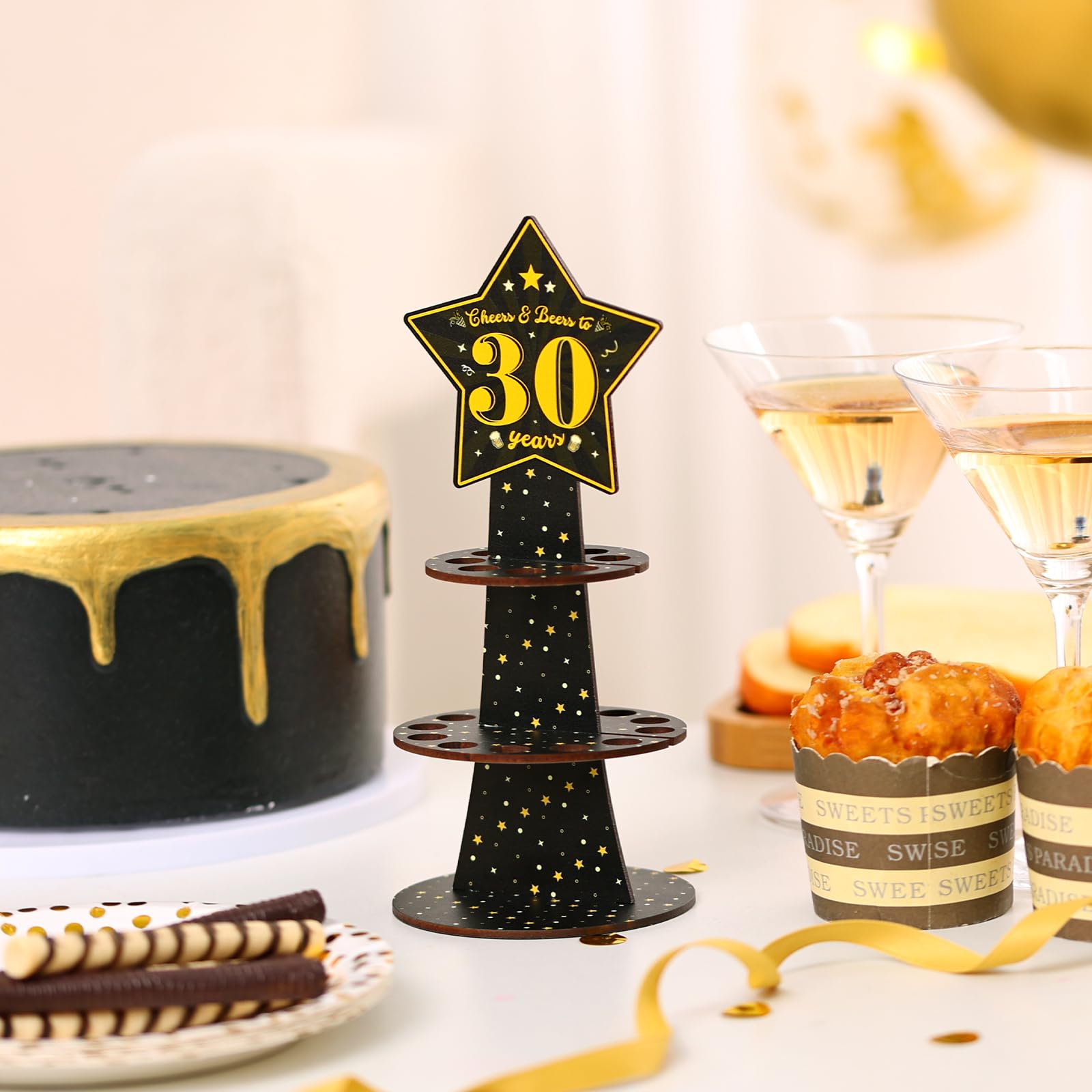 Xylolfsty Cheers and Beers to 30 Years Money Holder 30th Birthday Cash Cake Gifts Black Gold 30th Birthday Money Gifts Idea for Friends Mom Dad Aunt Uncle