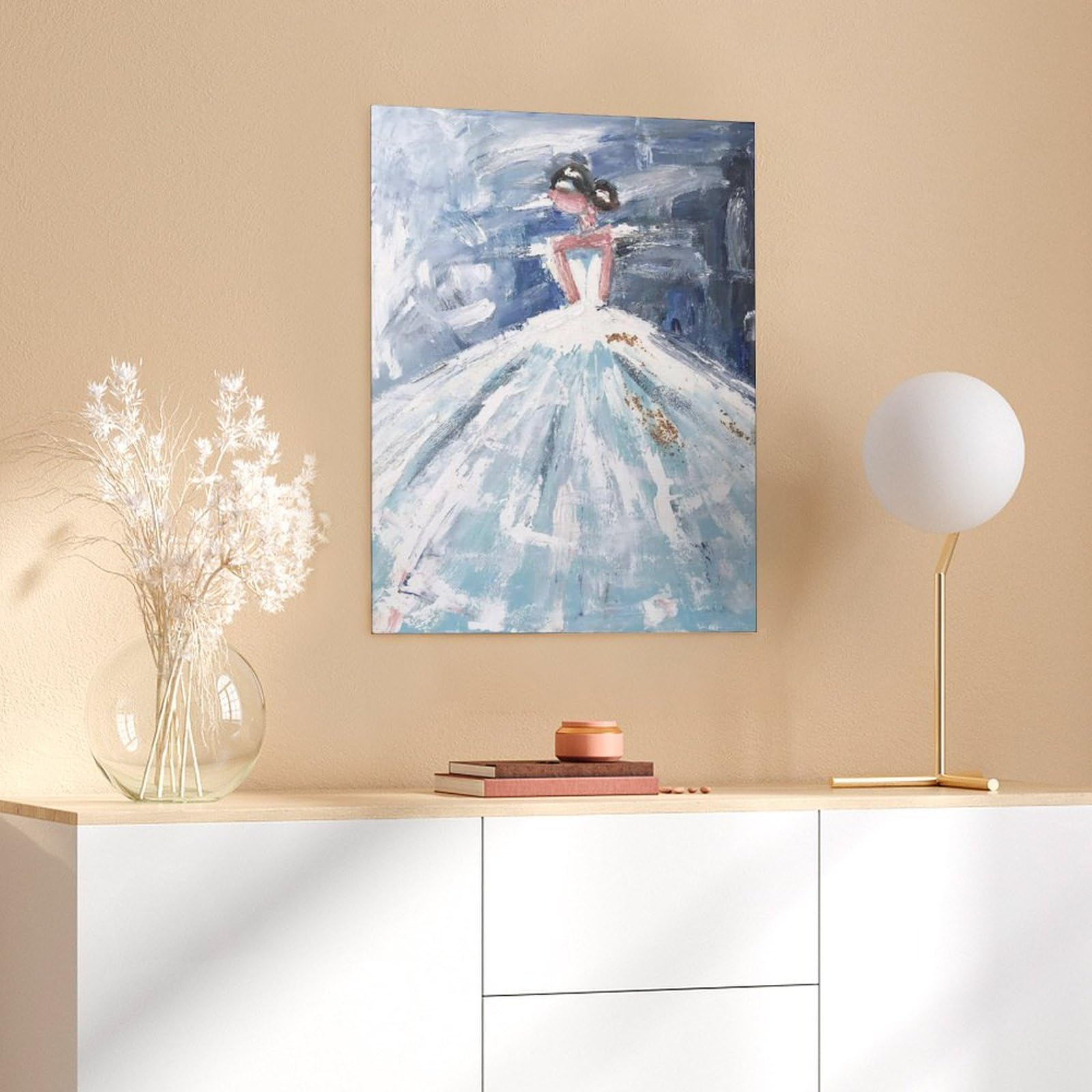 Abstract Wall Art Figure with Dress French High Fashion Painting Oil Painting Wall Art Paintings Canvas Wall Decor Home Decor Living Room Decor Aesthetic 24x32inch(60x80cm) Unframe-Style