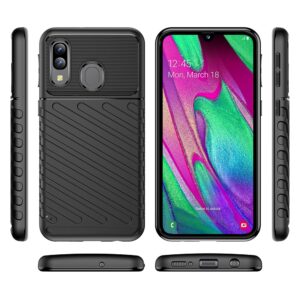 DFTCVBN Phone Case for Galaxy A40 Case, Samsung A40 SM-A405F Case with Screen Protector, Military Grade Shockproof Rugged Shield Anti-Scratch Soft TPU Back Cover Cases for Samsung Galaxy A40 black