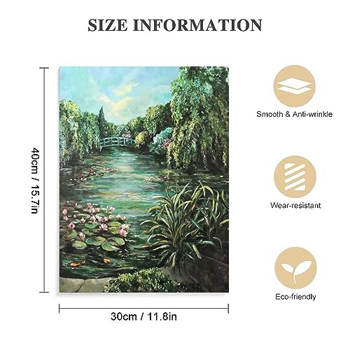 Summer Impressionism Famous Oil Painting Landscape Painting Trees Lotus River Green Wall Art Wall Art Paintings Canvas Wall Decor Home Decor Living Room Decor Aesthetic 12x16inch(30x40cm) Unframe-st