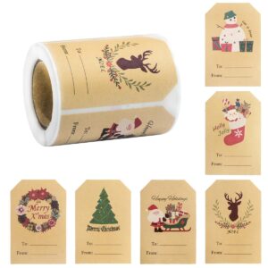 Christmas Gift Tags Stickers 200PCS Christmas Decorations Stickers Self Adhesive Christmas Name Tags for Gifts Holiday Gift Stickers Santa to from Gift Tag Stickers Gift Wrapping Labels for Presents …