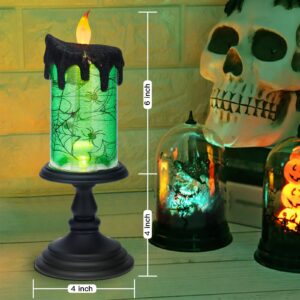 AOMIL Halloween Snow Globe Candles Lighted Lamp, Lighted Flameless Candles with Water Glitter Swirls and Spooky Moving,Battery Operated