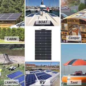 CAJUCA 300W Flexible Solar Panel Mono Module Kit 40A Solar Controller Battery Power Charging, for Boat, Car, Caravan