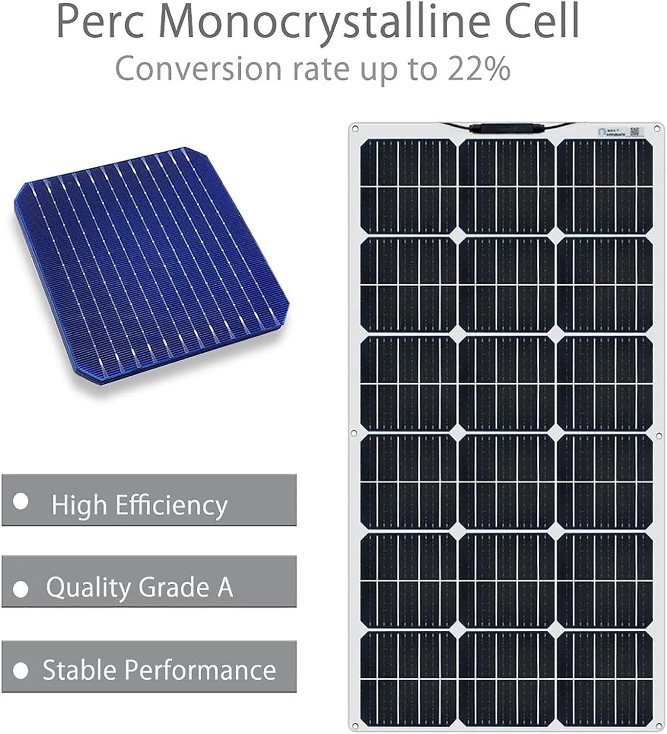 CAJUCA 300W Flexible Solar Panel Mono Module Kit 40A Solar Controller Battery Power Charging, for Boat, Car, Caravan