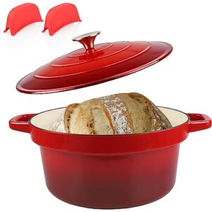 cukor 7qt dutch oven pot with lid,ceramic dutch ovens for sourdough bread baking,enameled cast iron bread cooking pot,non-stick,oven safe (10 pcs bread paper liners)