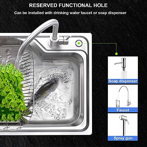 1 Compartment Restaurant Kitchen Utility Sink, Free Standing Mobile Sink Single Bowl, Multifunction Washbasin, Easy to Clean, for Laundry Room Bathroom Farmhouse Garage (Size : A 53x38cm/20.8x15in)