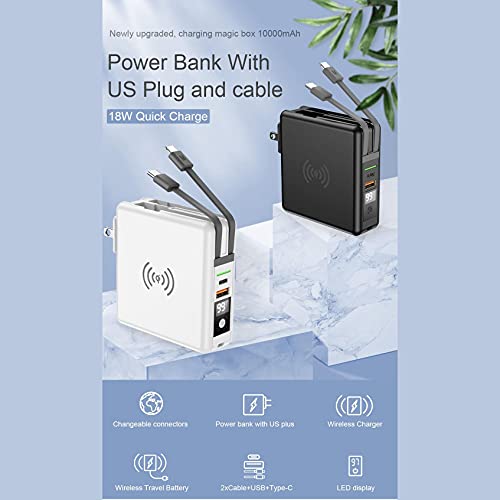 BoxWave Charger Compatible with Panasonic Lumix S5II (DC-S5M2) - Wireless Rejuva Wall Charger (10000mAh) (18W), Wireless Rejuva Wall Charger (10000mAh) for Panasonic Lumix S5II (DC-S5M2) - Jet Black