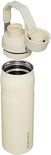 Stanley IceFlow Fast Flow Water Bottle 24 OZ | Angled Spout Lid | Lightweight & Leakproof for Travel & Gym | Insulated Stainless Steel | BPA-Free | Cream Glimmer