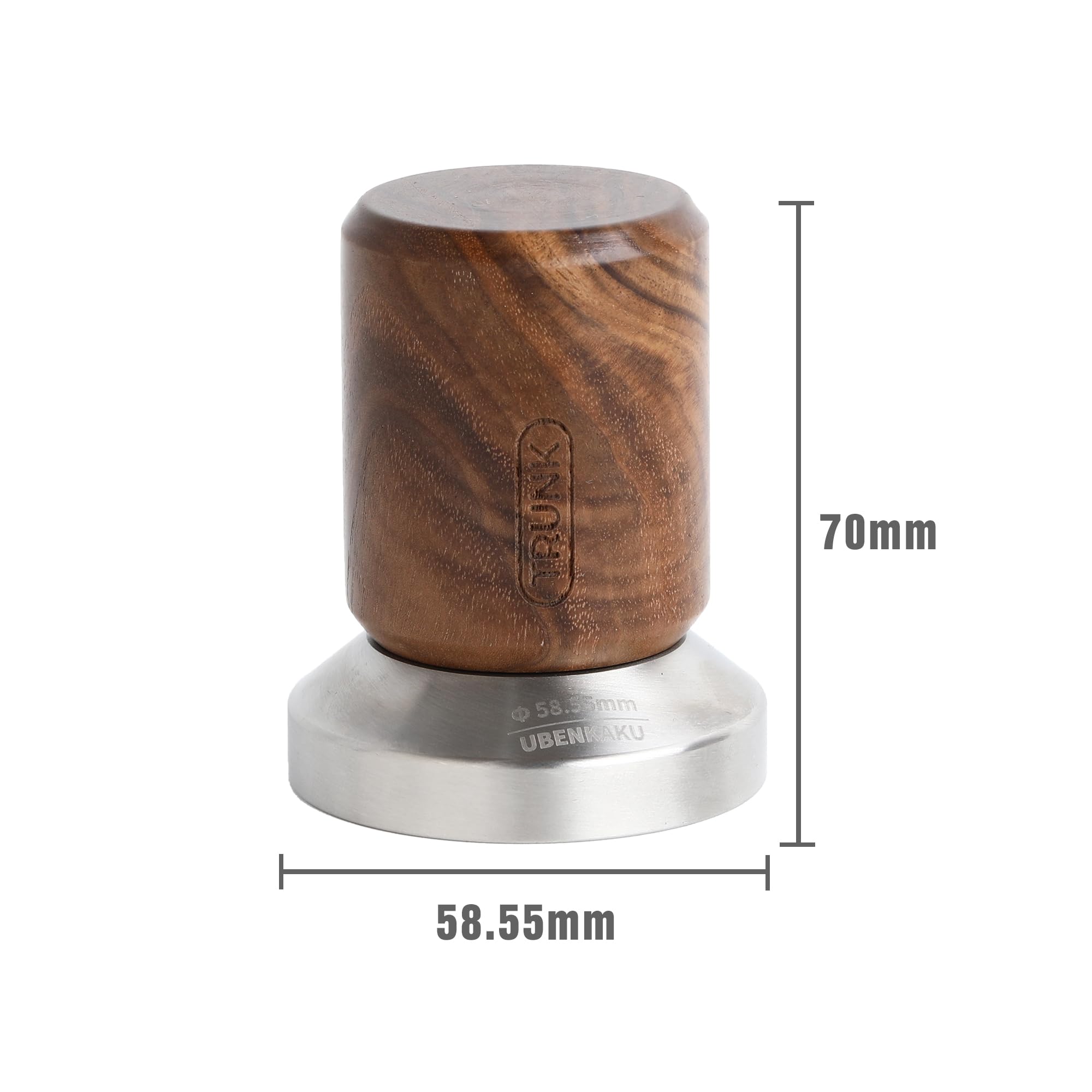 58.55mm Tamper Espresso Accessories Walnut Handle Barista Tool Barista Accessories 304 Stainless Steel UBENKAKU