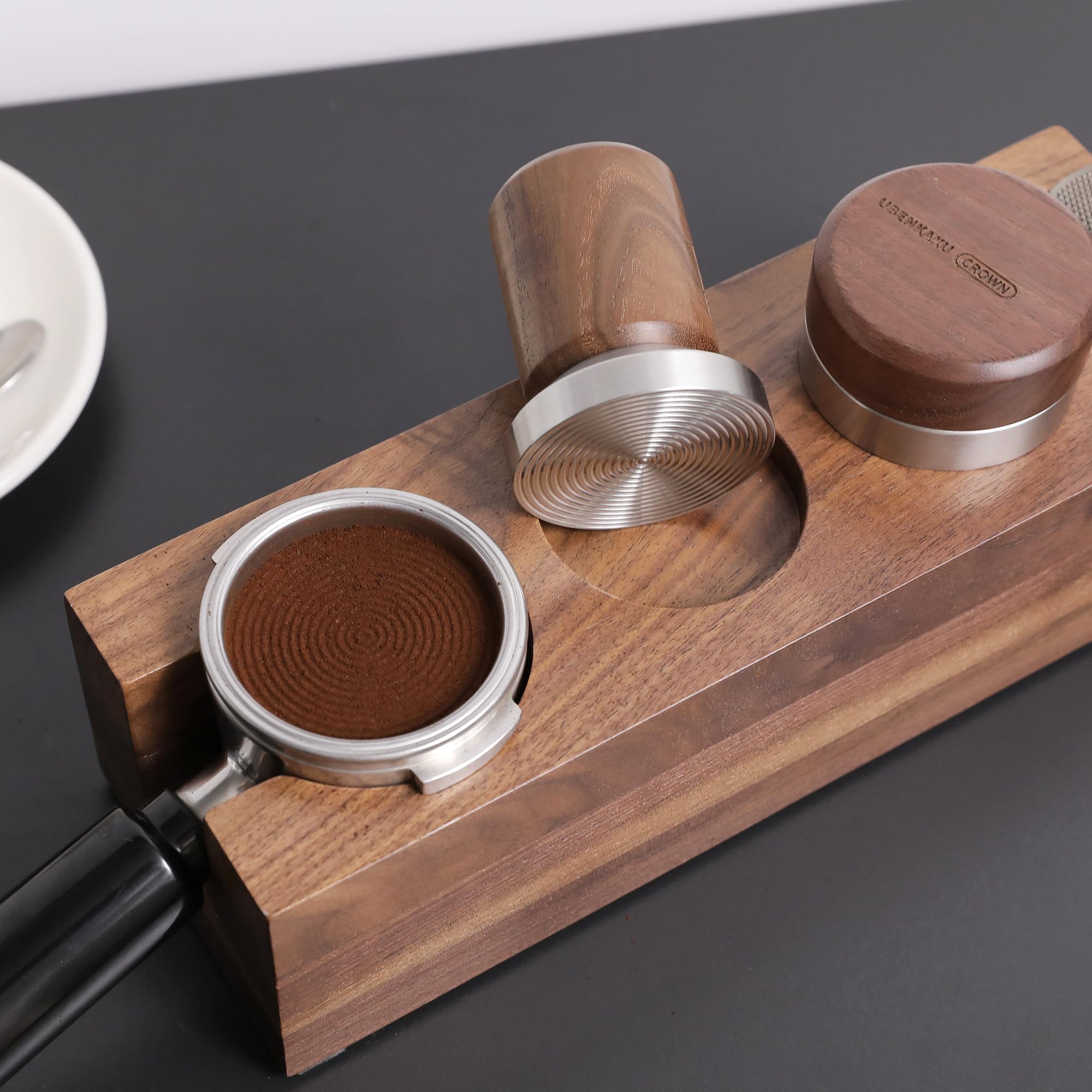 58.55mm Tamper Espresso Accessories Walnut Handle Barista Tool Barista Accessories 304 Stainless Steel UBENKAKU