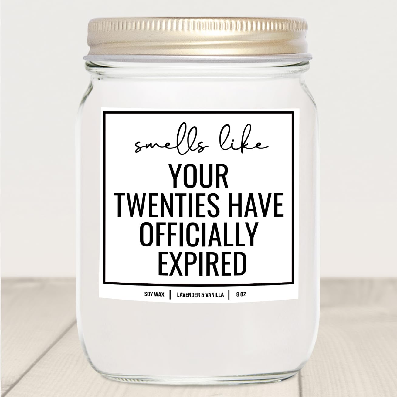 YouNique Designs 30th Birthday Candle Gifts for Women Men, 8 Oz, 30th Birthday Gifts for Her Him, Dirty Thirty 30 Year Old Birthday Gifts, Happy Birthday for Turning 30 (Lavender & Vanilla)