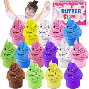 15 Pack Butter Slime Kit for Kids, Stress Relief Toys for Boys & Girls, Scented DIY Slime Toy for Party Favor, Soft and Non-Sticky, Birthday Gifts Prize for Girl Boys Kids 6 7 8 9 10 11 12