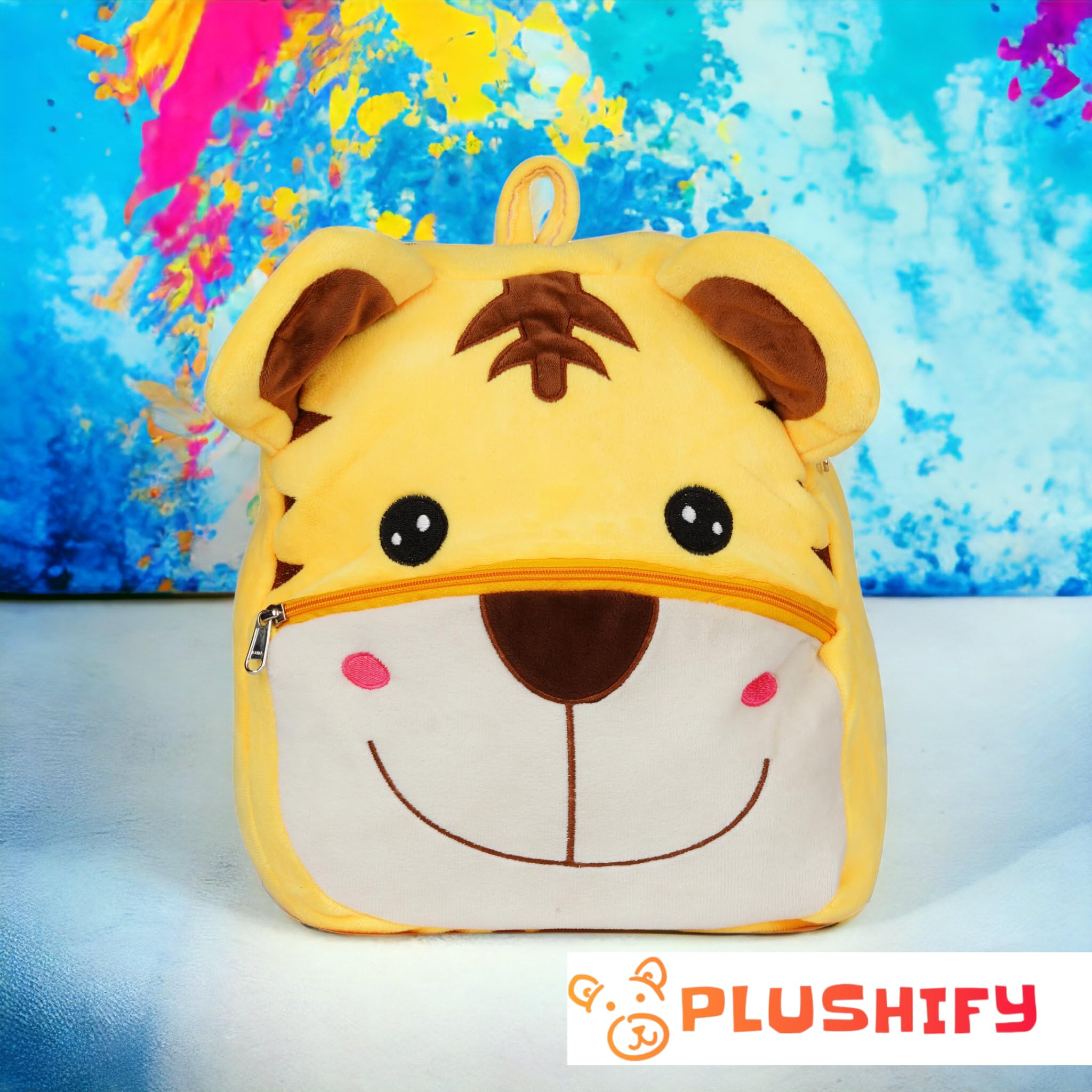 PLUSHIFY Tiger Toddler Backpack - 13 Inch Yellow Backpack for Boys and Girls, Ages 3 and Up - Adorable and Practical Companion for Little Explorers. (Tiger)