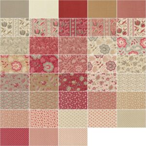 Moda, Fat Quarters, 38 Skus of Fabric,18 by 22 inches, Chateau De Chantilly