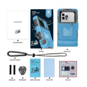 ShellBox Case Diving Case 2nd Gen for Phone/Samsung Galaxy Series, Universal Phones[4.9-6.9 Inch],Snorkeling[15m/50ft] Full Body Protector(Blue-Grey)