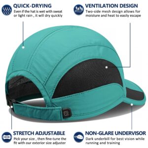 GADIEMKENSD Cooling Running Hat Quick Dry Summer Baseball Cap UPF50+ Sports Sun Caps Breathable Mesh Trucker Dad Hats Unstructured for Golf Tennis Hiking Gym Travel Camping Turquoise M