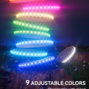 GOFLYING LED Flying Disc, 9 Adjustable Colors, 4 Adjustable Brightness, Rechargeable, 3WORKING Mode, Running RGB Light Mode/Single Color Mode/Competitive Mode - White