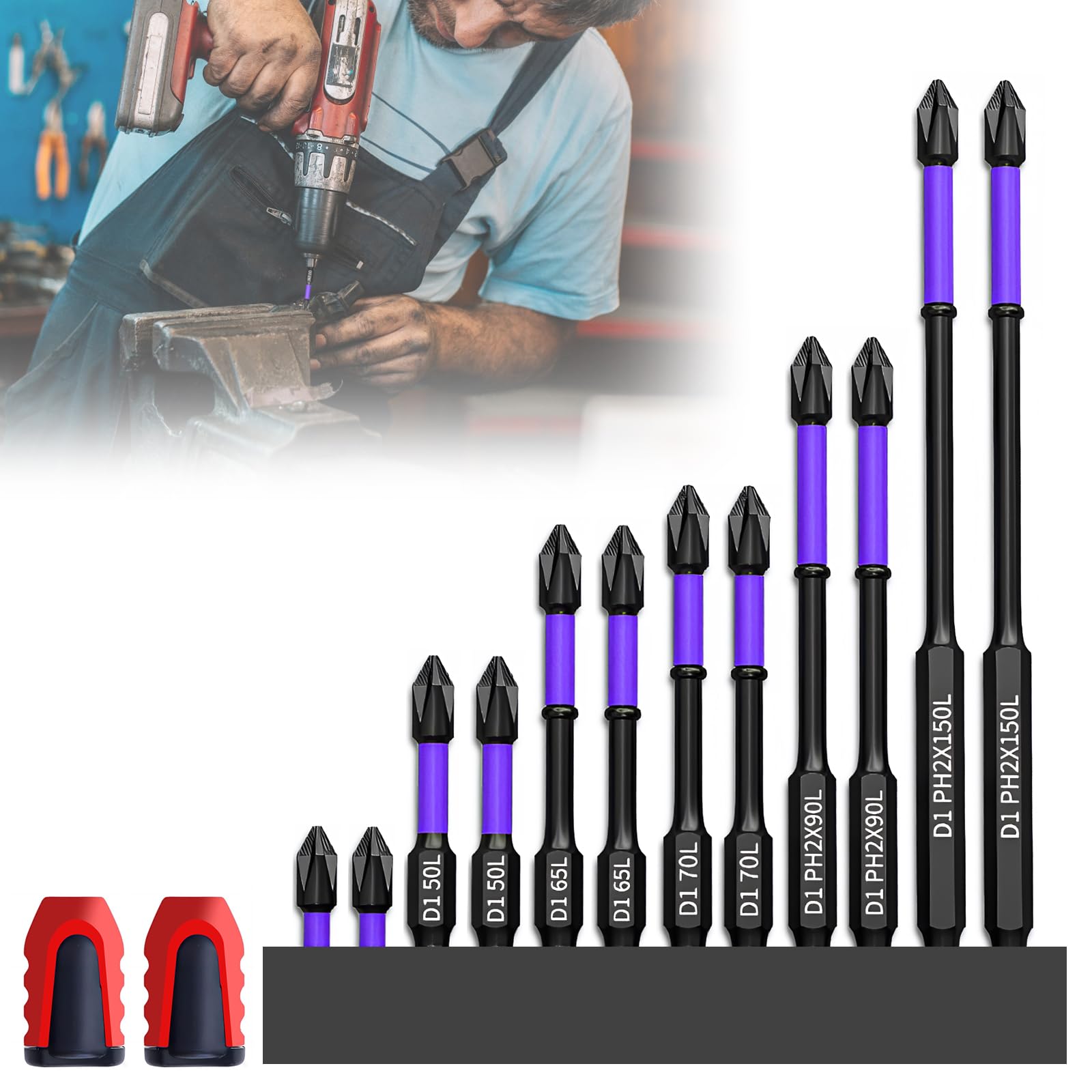 Upgraded High Hardness and Strong Magnetic Bit, 2024 New D1 Anti-Slip and Shock-Proof Bits With Phillips Screwdriver Bits, Strong Magnetic Screwdriver Bit