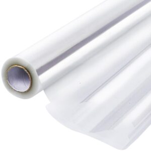 PerkHomy Clear Cellophane Wrap Roll 16" x 100' 3 Mil Thick Cellophane For Gift Basket Treats Goodie Wrapping Craft Flower Bouquet Plastic (Clear, 100ft (16in Width))