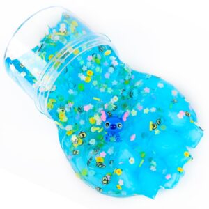 4 Pack Jelly Cube Crunchy Slime Kit, with Red, Blue, Pink and Green Clear Crunchy Slime Toy, Super Soft & Non-Sticky, Stress Relief Toy for Girls and Boys, Kids Party Favors and School Education