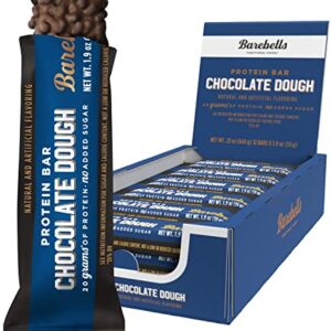 Barebells Protein Bars Chocolate Dough with 1g of Total Sugars - 12 Count, 1.9oz Bars - Snacks with 20g of High Protein - On The Go Protein Snack & Breakfast Bars