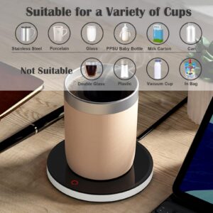 Coffee Mug Warmer, Mug Warmer for Coffee and Tea, Electric Coffee Warmer for Desk with Auto Shut Off, Beverage Warmers for Travel, Office Home Desk Use, Smart Cup Warmer for Heating Coffee,Bever-White