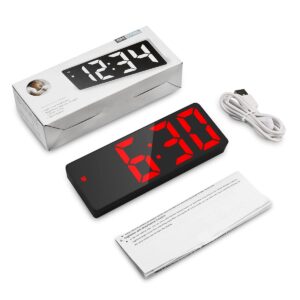 Olipiter Newest Digital Alarm Clock, LED Digital Clocks for Bedrooms, Electronic Desk Clock with Temperature Display, Adjustable Brightness, Voice Control, 12/24H Display for Home,Office