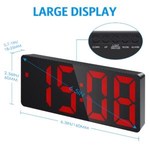 Olipiter Newest Digital Alarm Clock, LED Digital Clocks for Bedrooms, Electronic Desk Clock with Temperature Display, Adjustable Brightness, Voice Control, 12/24H Display for Home,Office