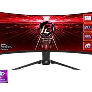 ASRock Curved Phantom Gaming Monitor, 27 inch FHD 1920 x 1080 240 Hz (144Hz and Higher) Adaptive Sync Built-in Speakers, PG27F15RS1A