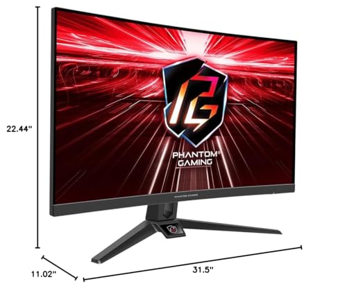 ASRock Curved Phantom Gaming Monitor, 27 inch FHD 1920 x 1080 240 Hz (144Hz and Higher) Adaptive Sync Built-in Speakers, PG27F15RS1A