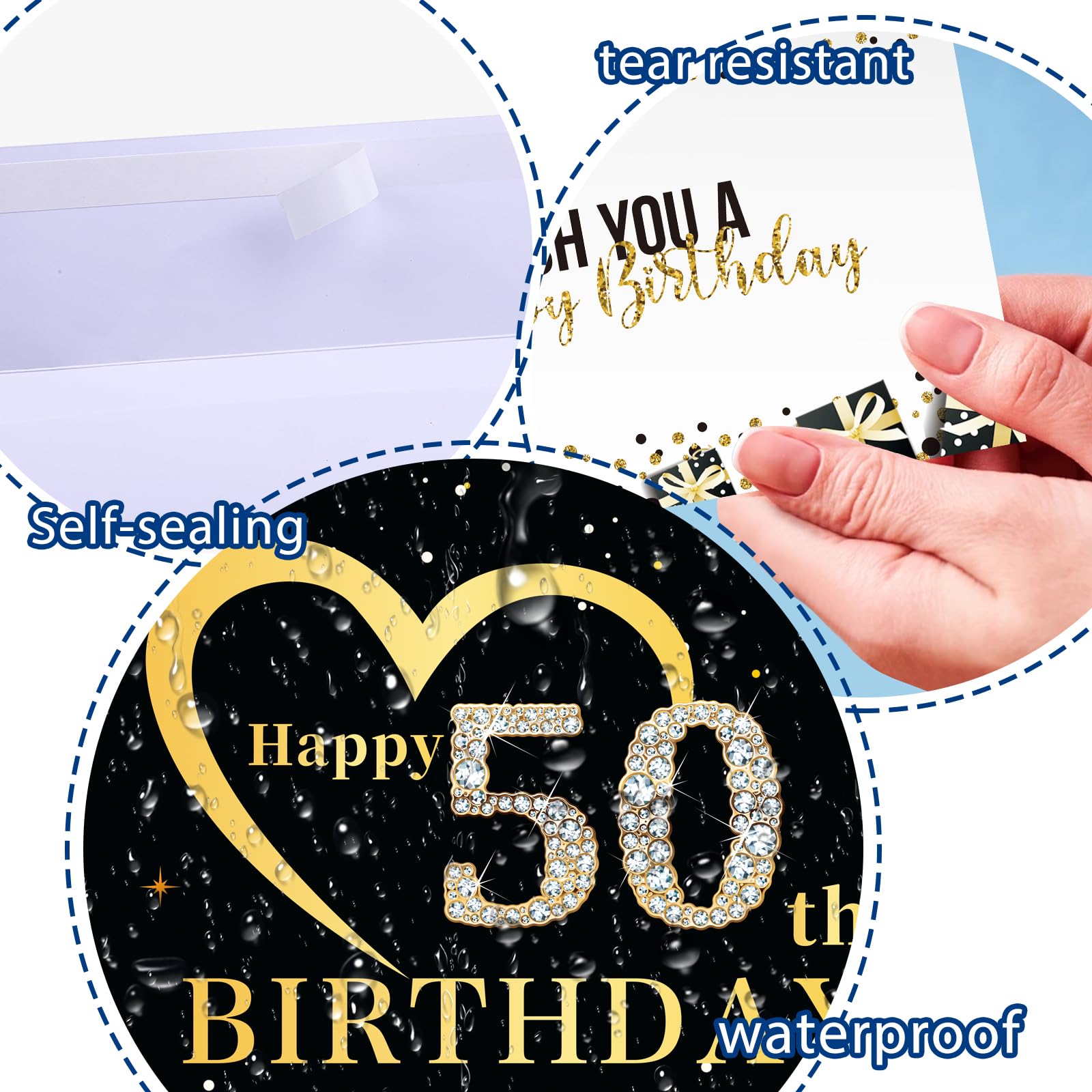 Jumbo 30th Birthday Card with Envelope, Giant Birthday Party Greeting Card, Extra Large Guest Book Message Greeting Cards,Big Birthday Gifts Card for Women Men,Happy Birthday Party Decorations