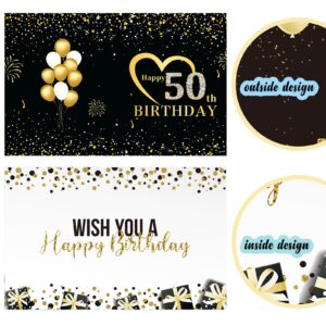 Jumbo 30th Birthday Card with Envelope, Giant Birthday Party Greeting Card, Extra Large Guest Book Message Greeting Cards,Big Birthday Gifts Card for Women Men,Happy Birthday Party Decorations