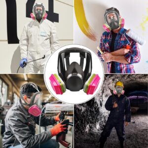 barenzu Full Face Respirator Mask, 6800 Reusable Respirator Mask with Filters, Anti-fog, Organic Vapor Respirator, Ideal for Paint, Dust, Spraying, Chemicals, Epoxy Resin, Polishing, Sanding, Cutting