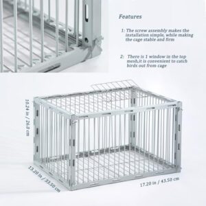 Pigeon Trap with Escape-Proof Design, Pigeon Cage with One-Way Entry, Ideal Pigeon Coop, Chicken and Bird Trap Cage, Portable & Easy Assembly, Unharmful Made of High-Strength Iron and Anti-Rust Paint