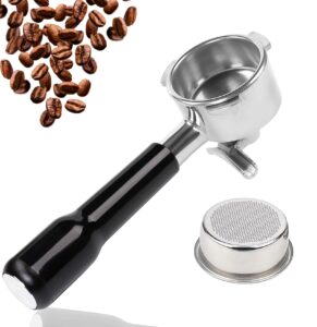 espresso portafilter 54mm double spouts - compatible with breville bambino, duo-temp, infuser, barista express, barista touch, barista pro, sage barista machine - stainless steel with filter basket